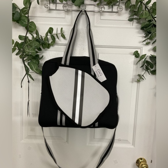 COCO STATE Handbags - COCO STATE. Black and White Tote Bag with Stripes